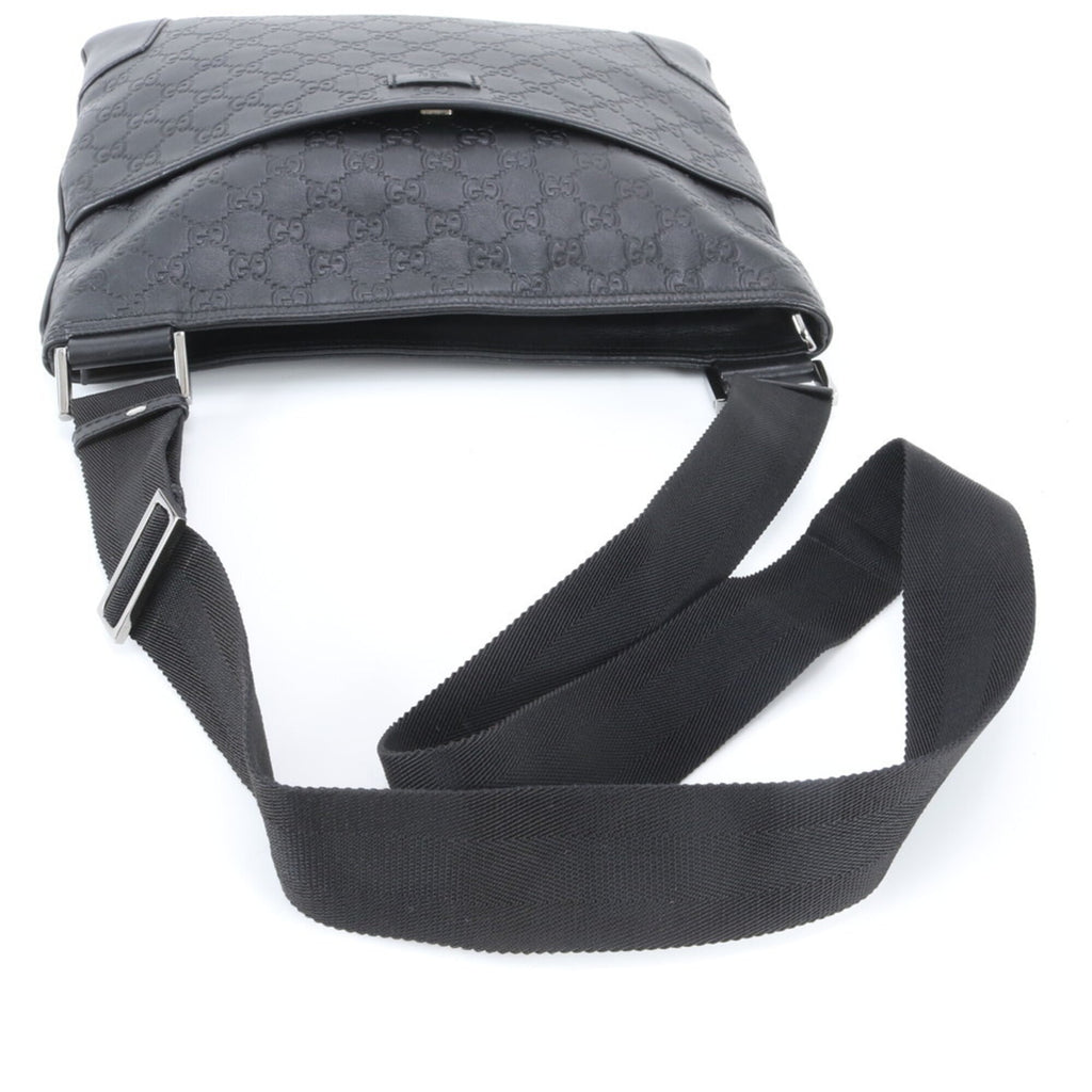 Gucci Guccissima Black Leather Shoulder Bag (Pre-Owned)