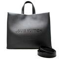 Louis Vuitton Black Leather Tote Bag