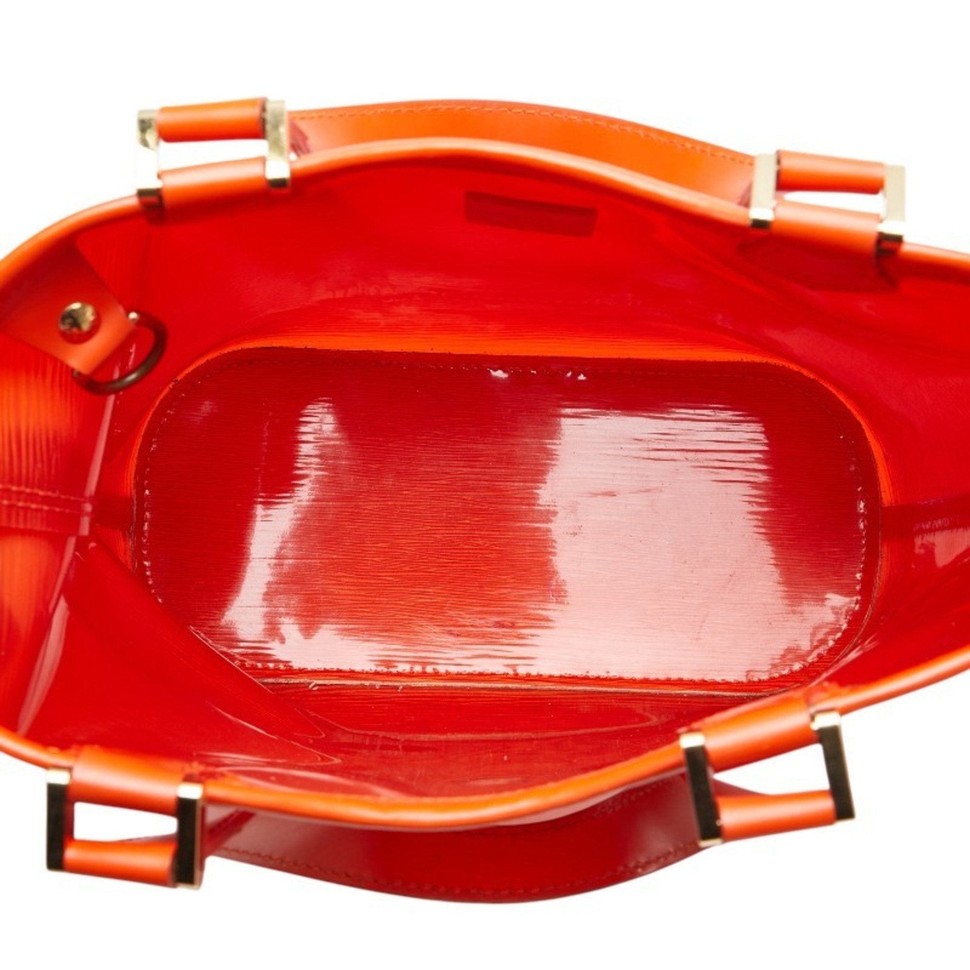 Louis Vuitton Orange Vinyl Leather Handbag
