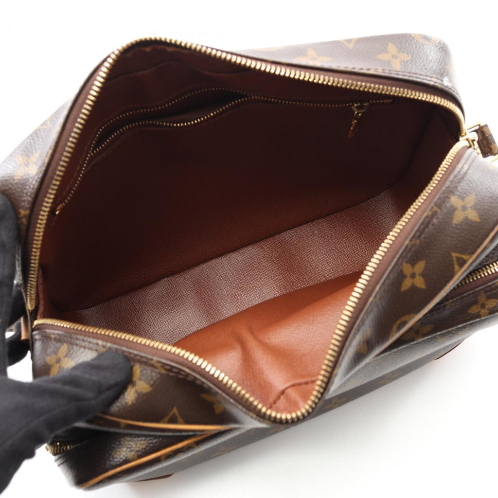 Louis Vuitton Brown Coated Canvas Leather Shoulder Bag