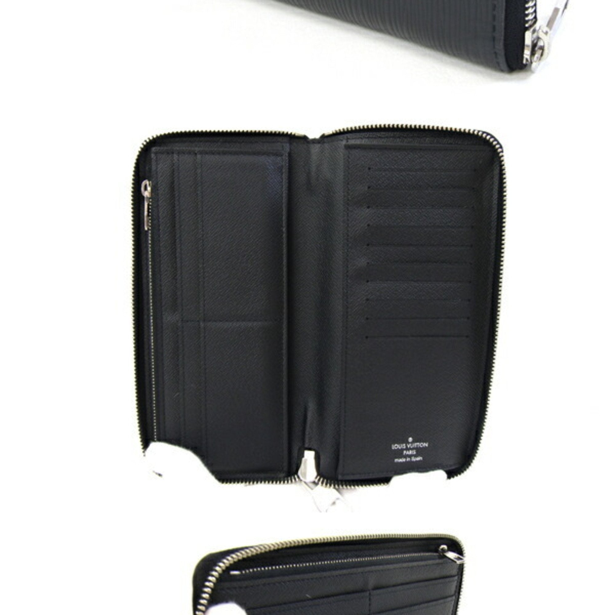 Louis Vuitton Black Noir Epi Leather Long Wallet