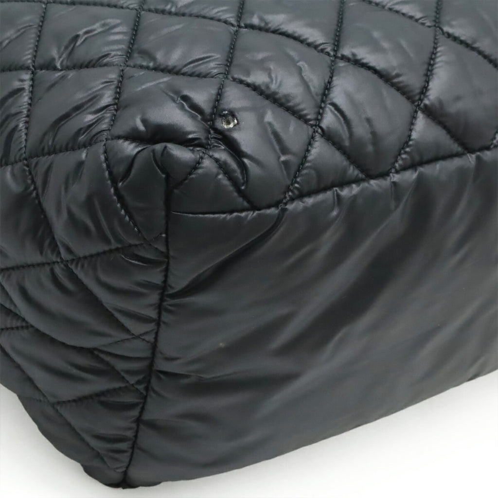 Chanel Black Nylon Leather Handbag Tote Bag