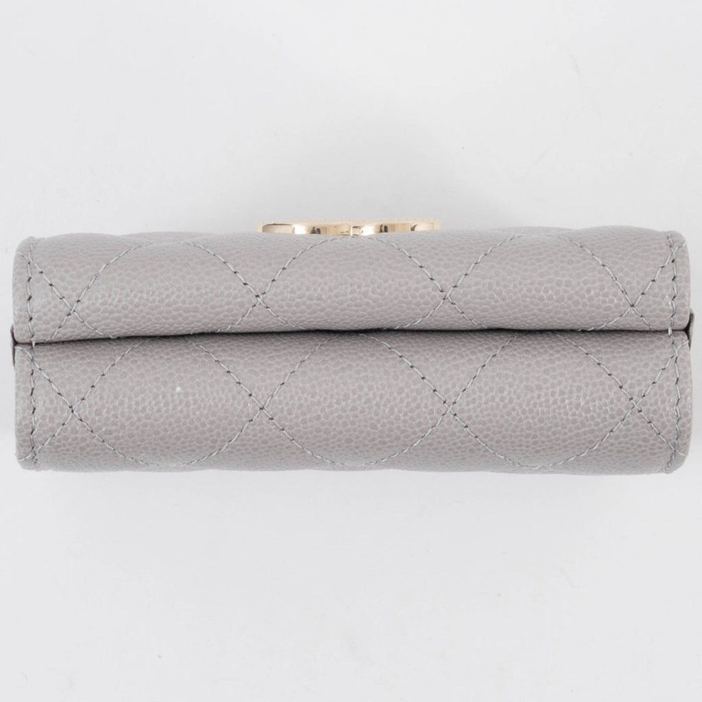 Chanel Grayish Leather Wallet (Tri-Fold)