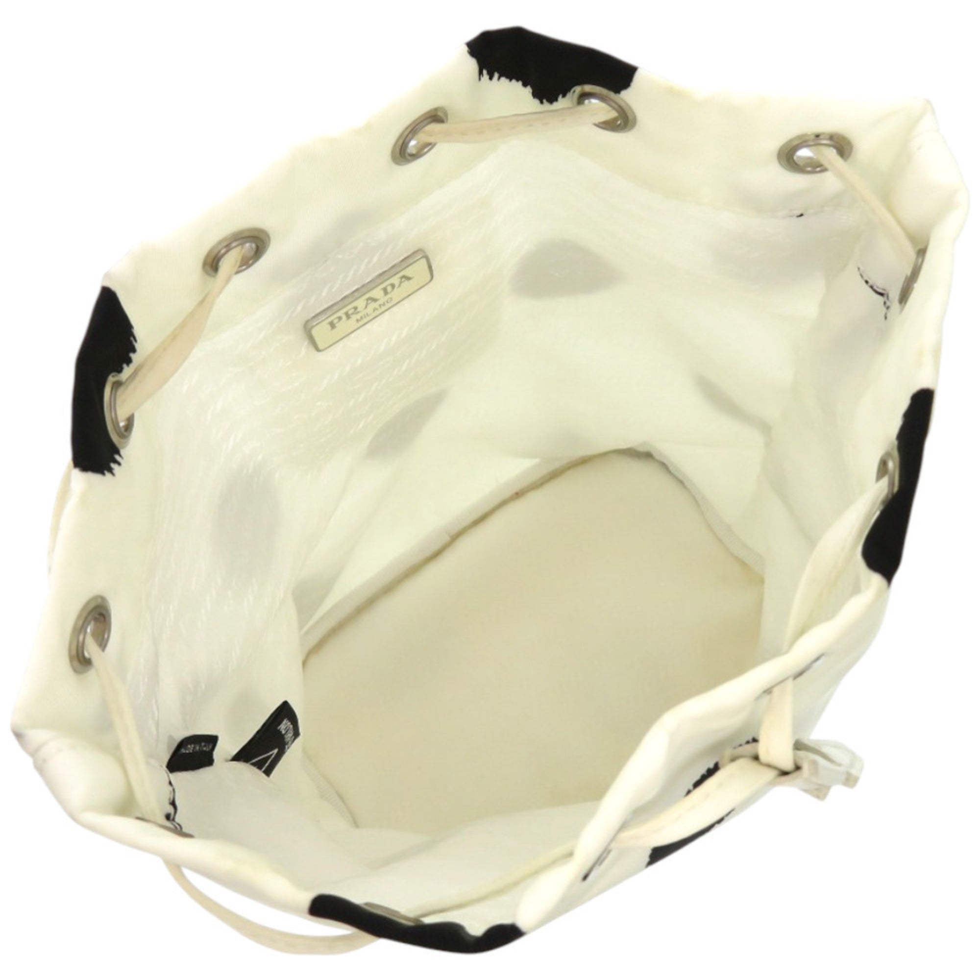 Prada Black White Nylon Pouch
