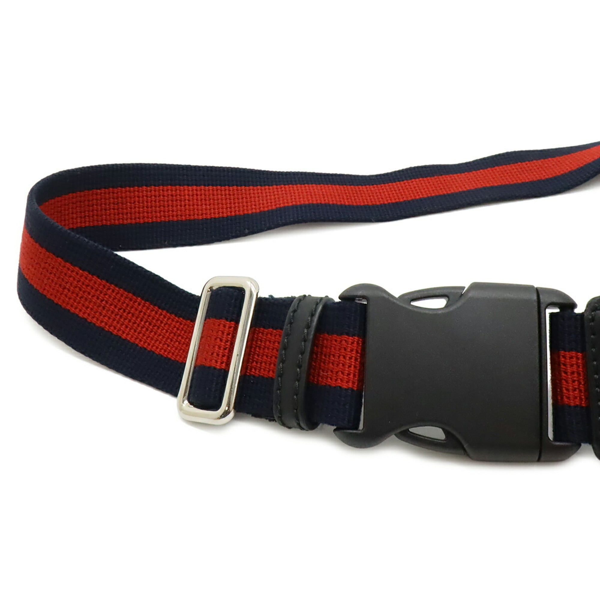 Gucci Black Dark Gray Multi-Color Navy Red Color Gg Supreme Leather Fanny Pack (Pre-Owned)