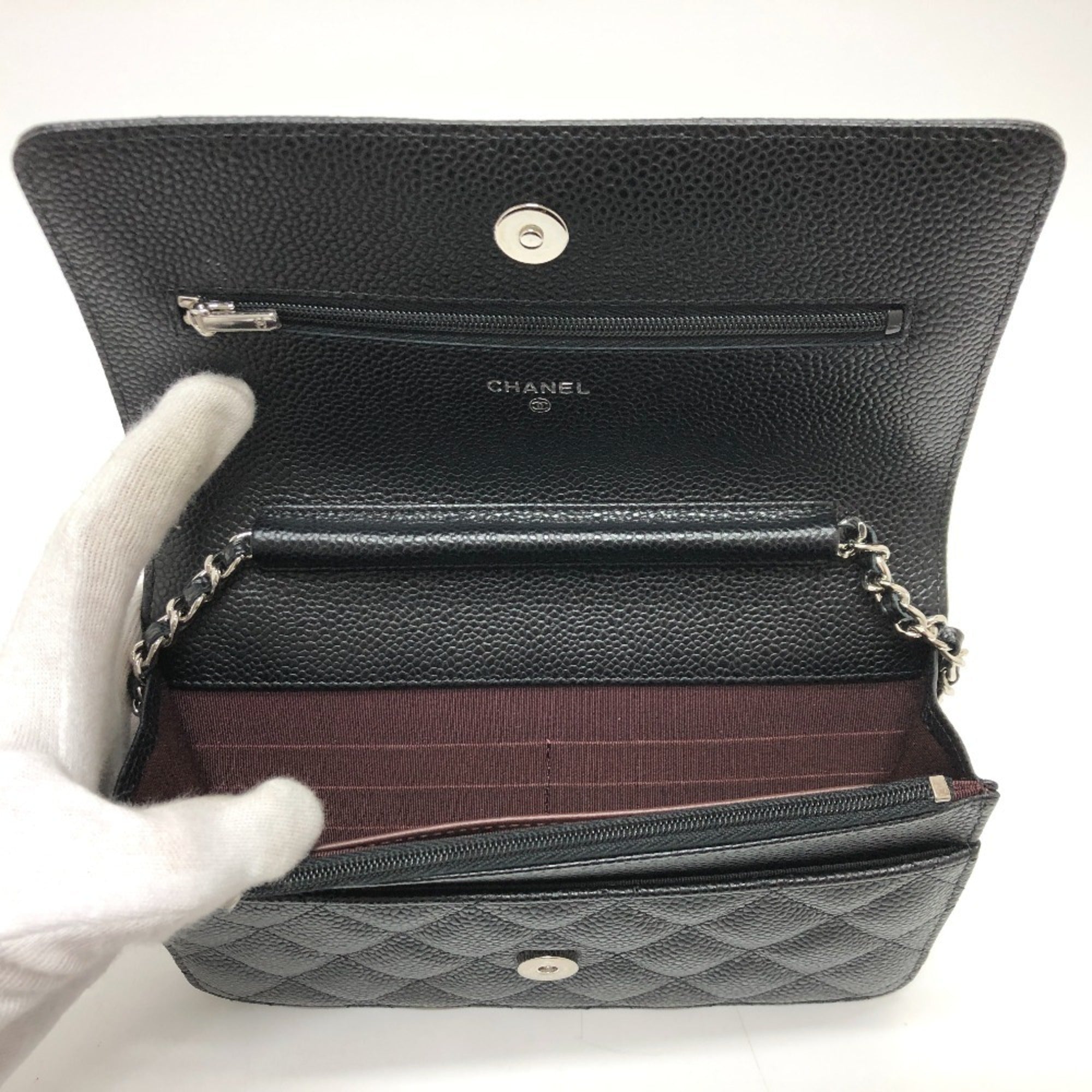 Chanel Black Caviar Leather Shoulder Bag