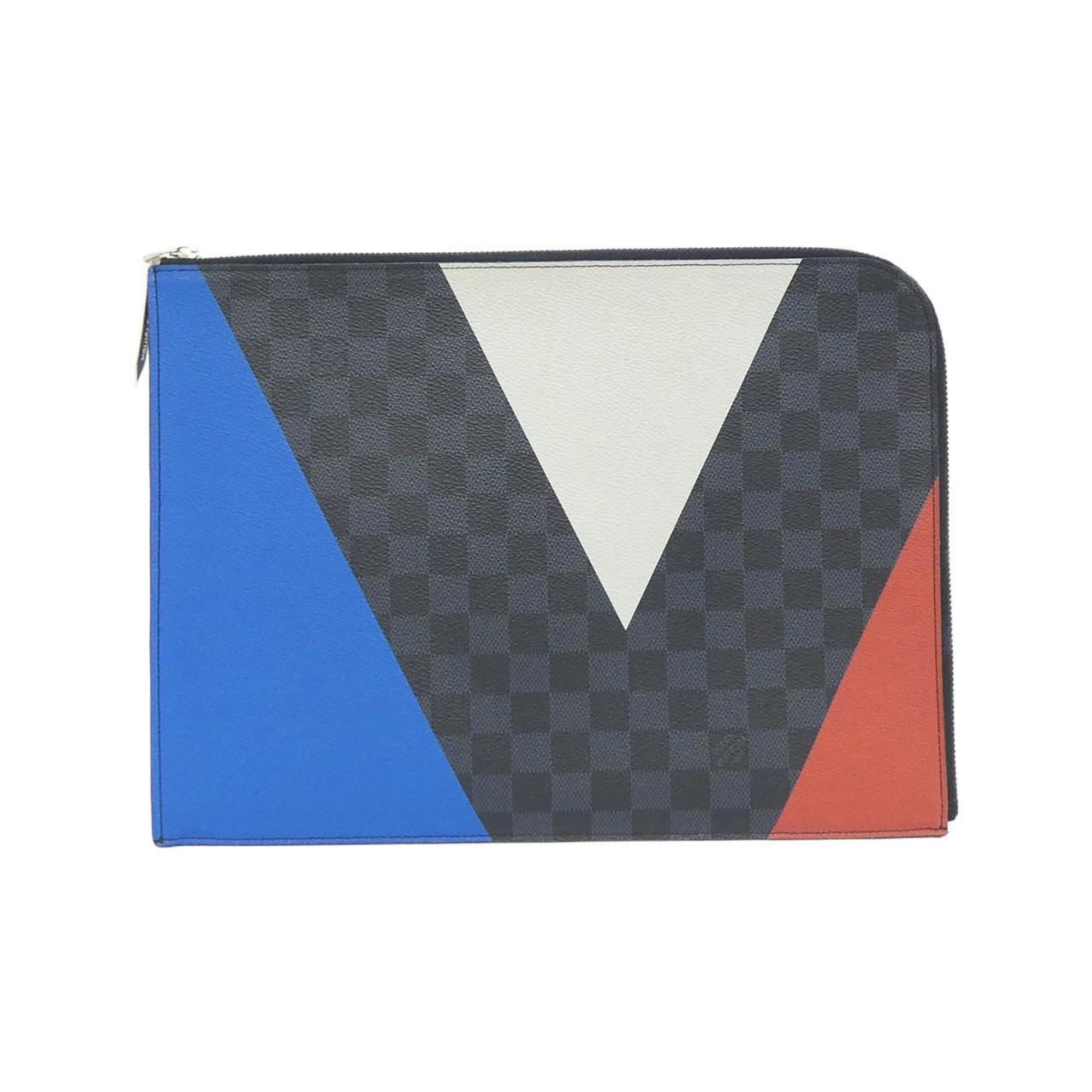 Louis Vuitton Black Cobalt Coated Canvas Handbag Pochette
