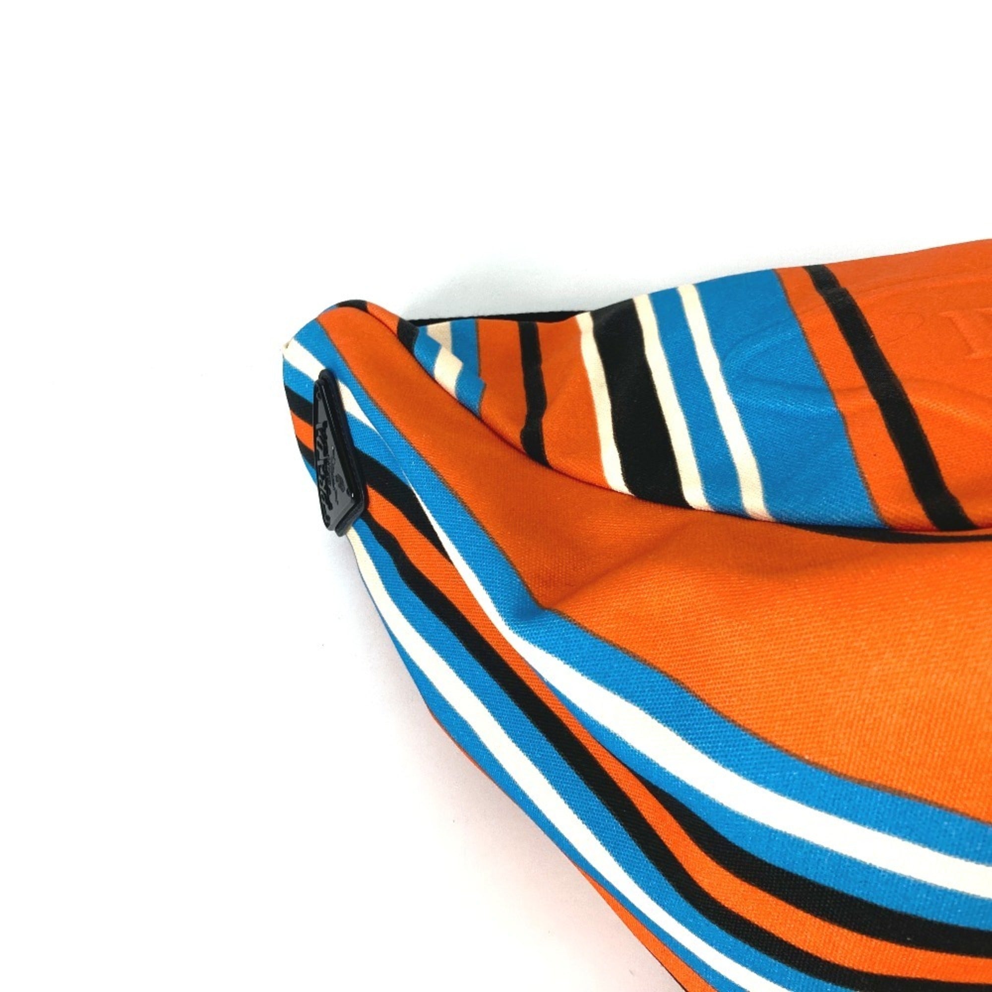 Prada Black Blue Orange Canvas Shoulder Bag Sling Bag