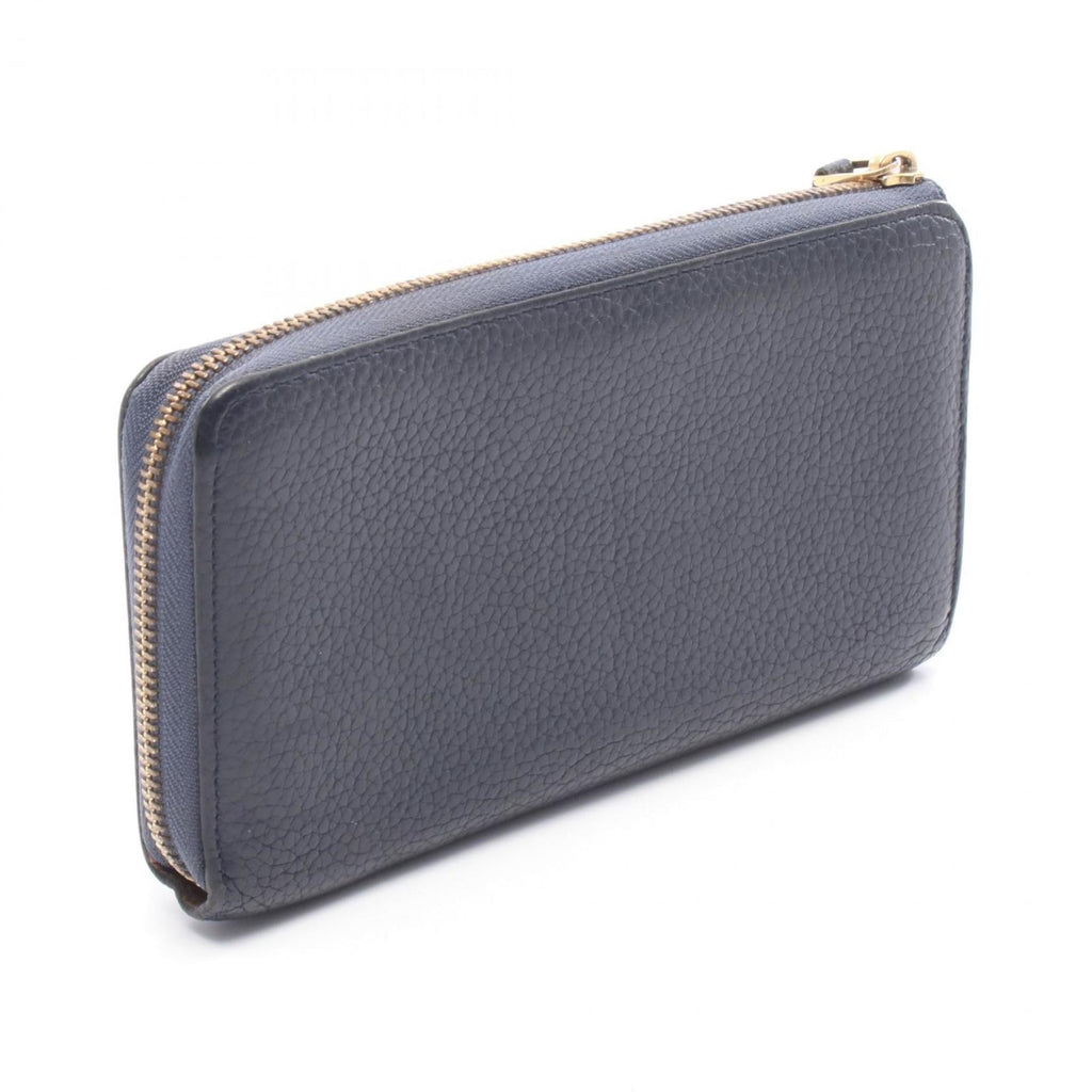 Louis Vuitton Navy Navy Blue Leather Long Wallet