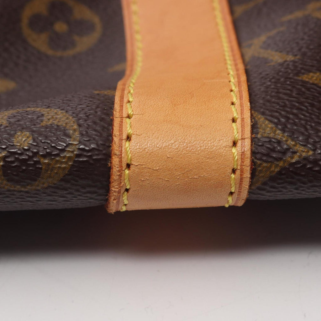 Louis Vuitton Brown Coated Canvas Leather Boston Bag Handbag