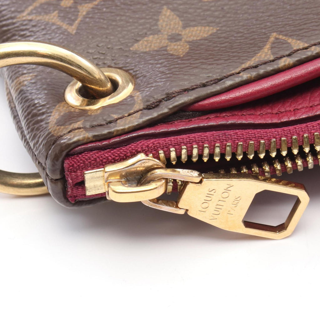 Louis Vuitton Aurore Bordeaux Brown Coated Canvas Leather Handbag