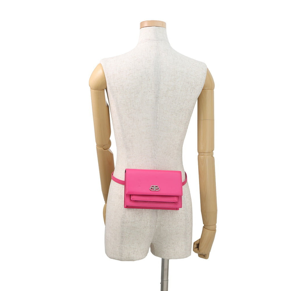 Balenciaga Pink Leather Handbag Pouch Shoulder