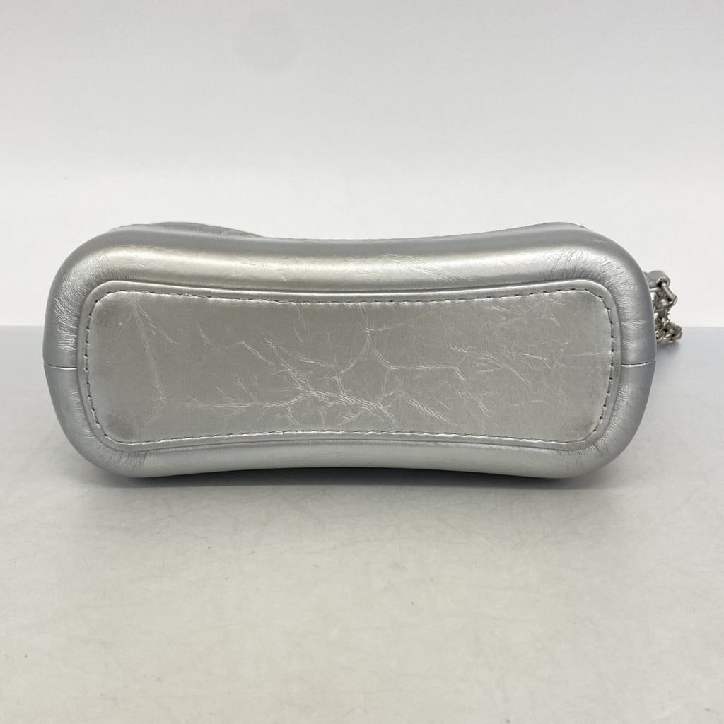 Chanel Silver Leather Shoulder Bag