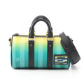 Louis Vuitton Black Green Yellow Coated Canvas Leather Handbag