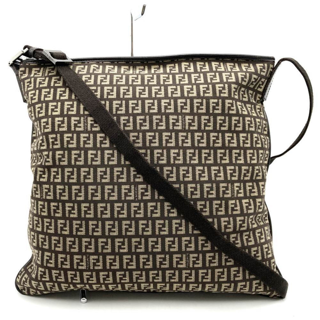 Fendi Brown Canvas Shoulder Bag