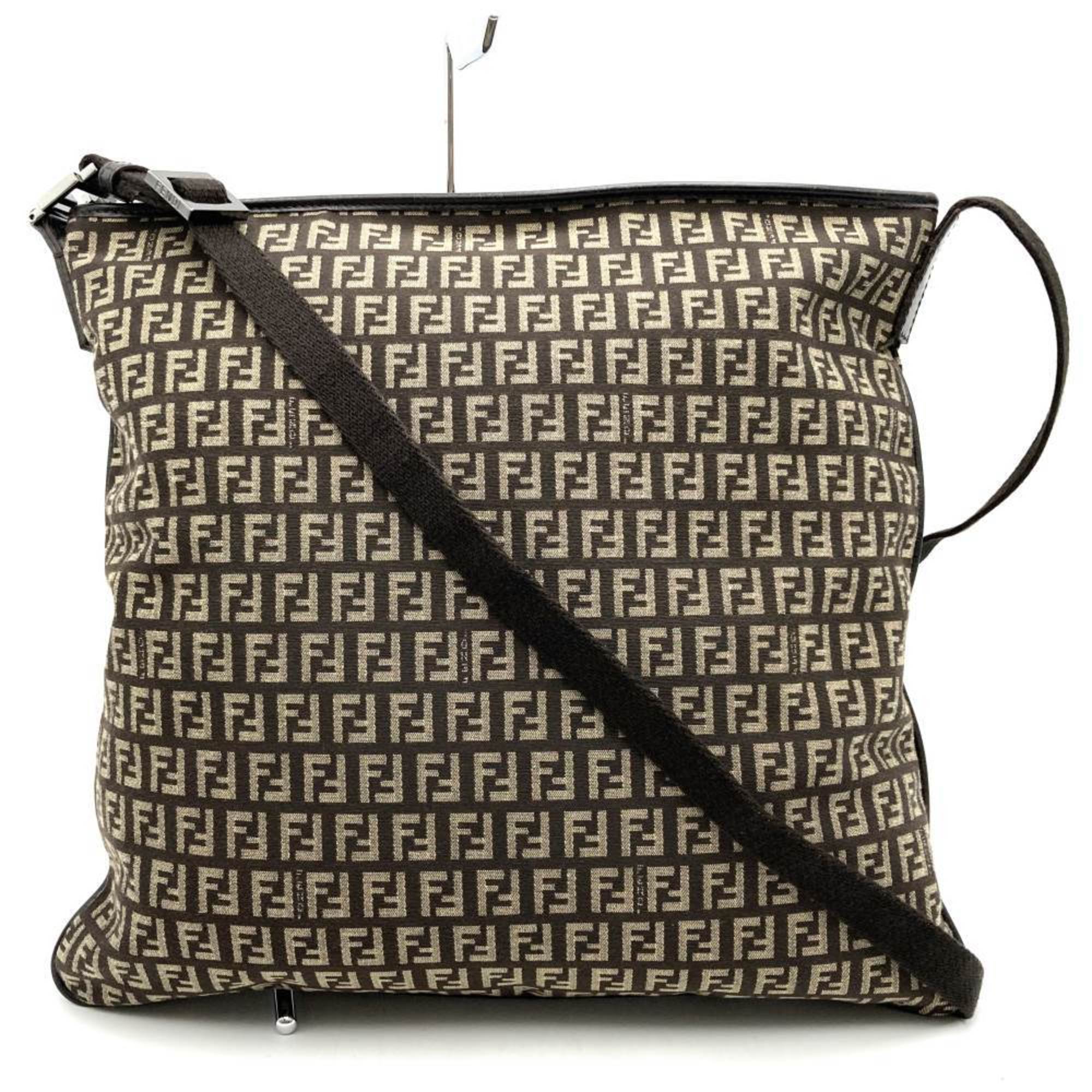 Fendi Brown Canvas Shoulder Bag