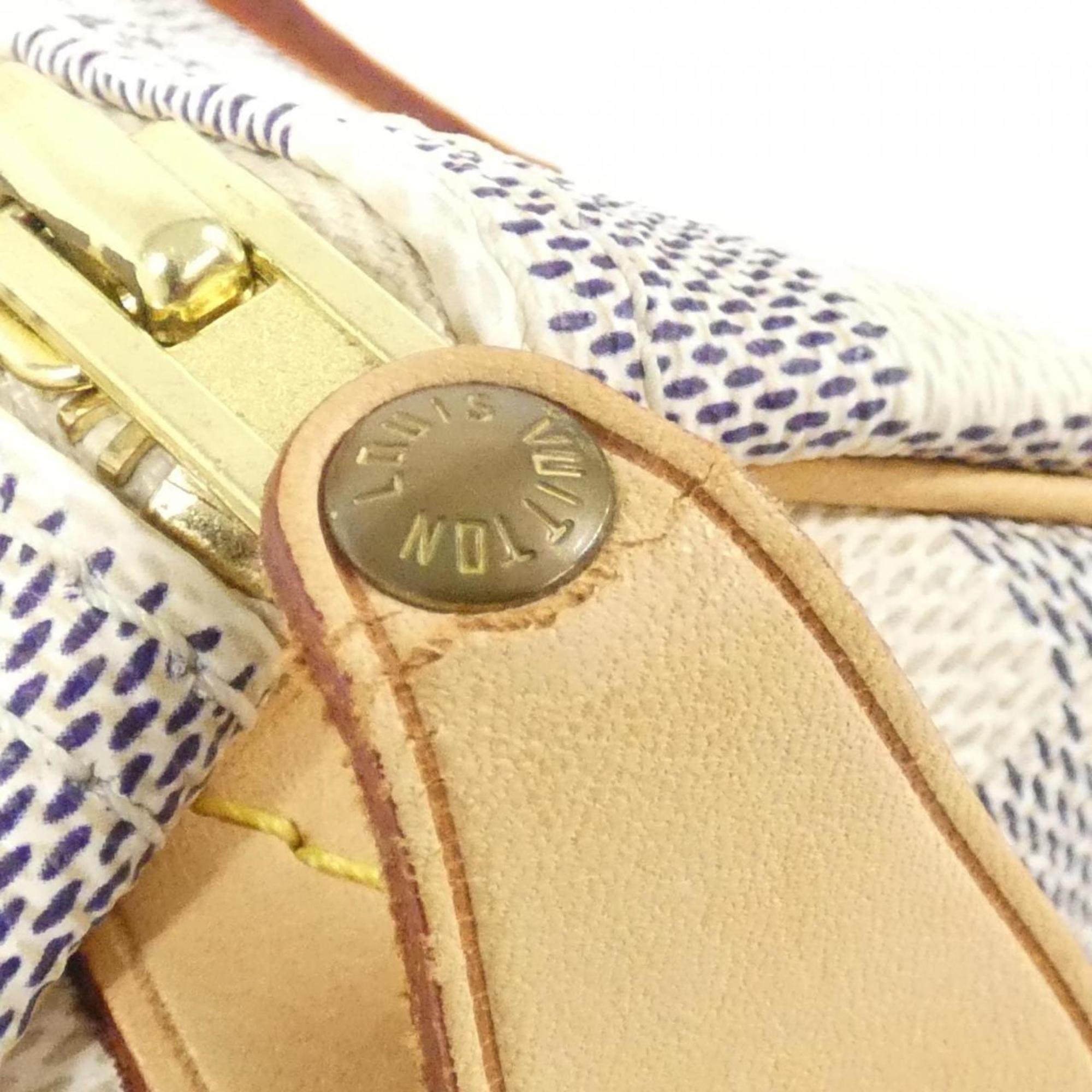 Louis Vuitton Azur White Coated Canvas Boston Bag