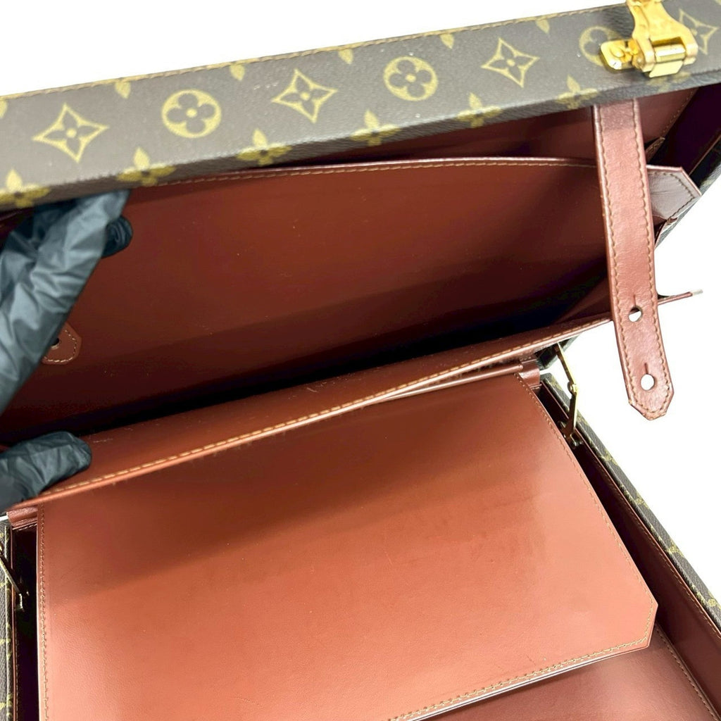 Louis Vuitton Brown Leather Pvc Briefcase