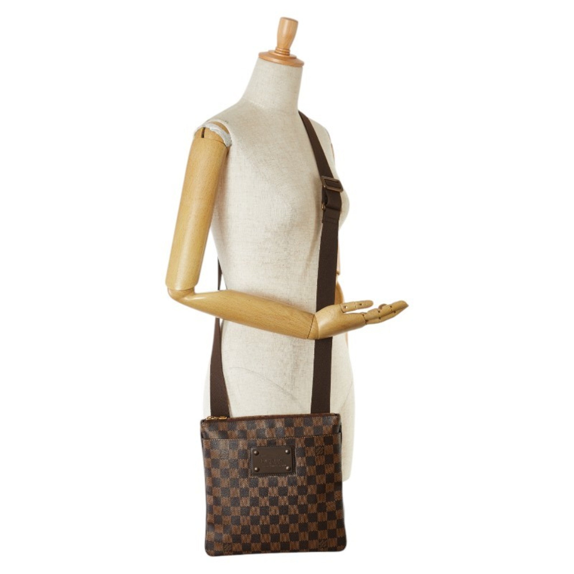 Louis Vuitton Brown Damier Canvas Pvc Leather Pochette Shoulder Bag