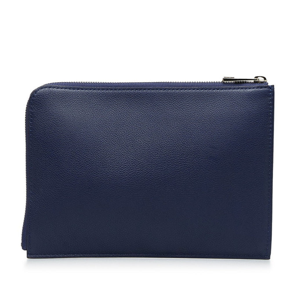 Louis Vuitton Navy Leather Clutch Bag