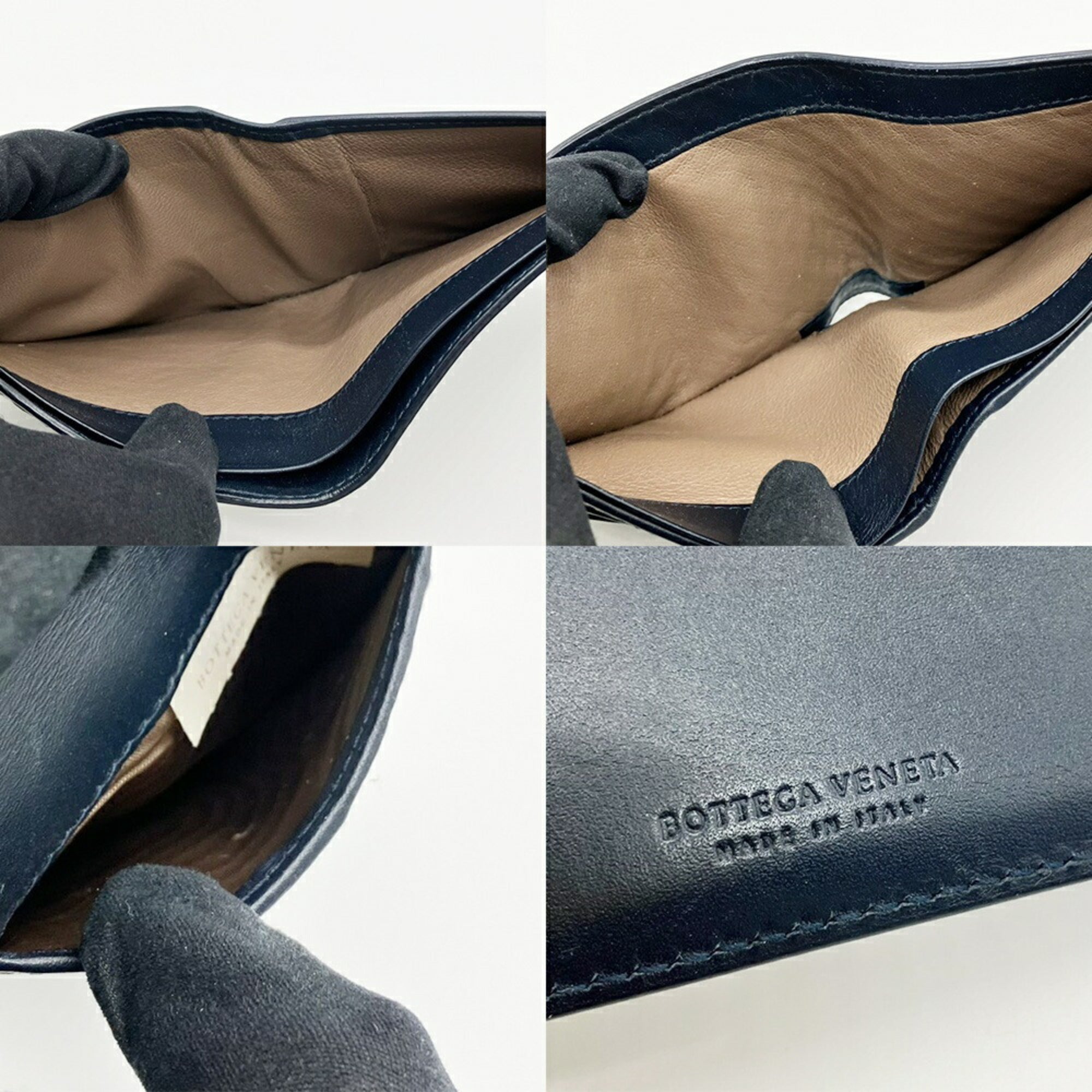 Bottega Veneta Navy Leather Wallet (Bi-Fold)
