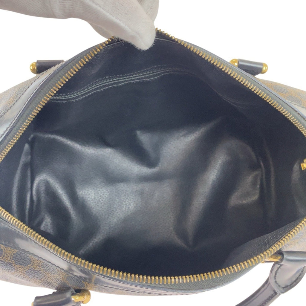 Celine Black Brown Pvc Boston Bag Handbag