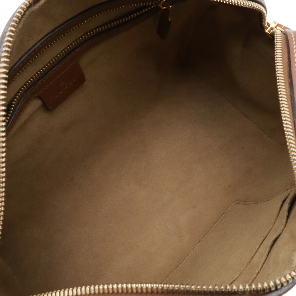 Gucci Beige Brown Gg Supreme Canvas Pvc Coated Canvas Leather Handbag Shoulder Bag (Pre-Owned)