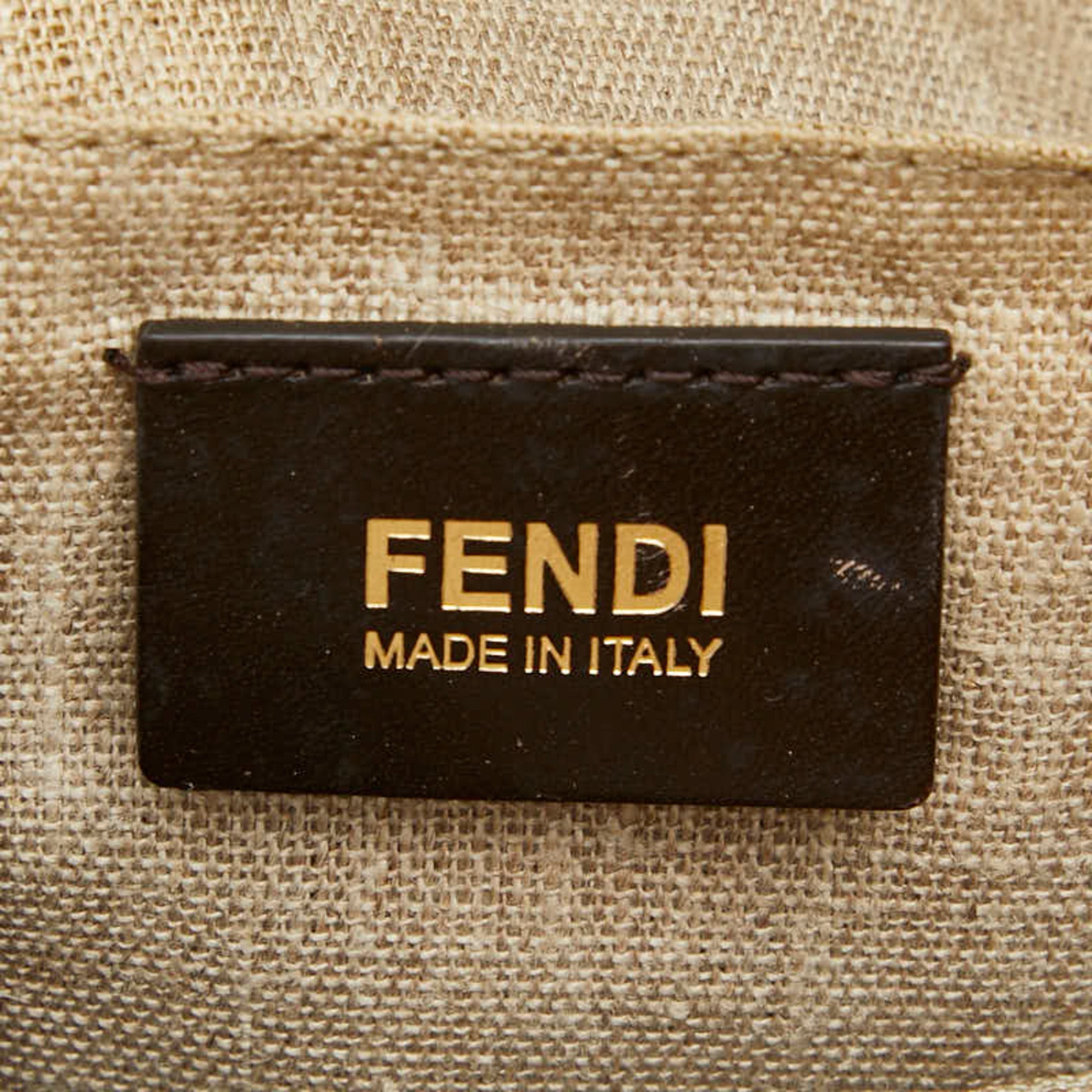Fendi Selleria Red Brown Leather Tote Bag