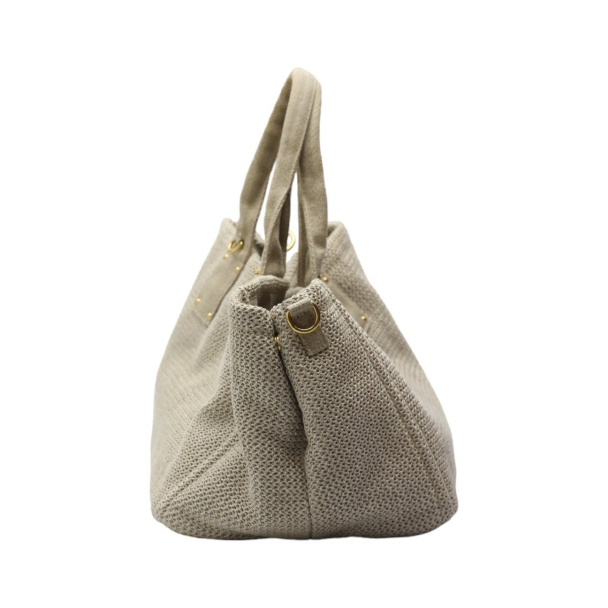 Prada Beige Canvas Tote Bag