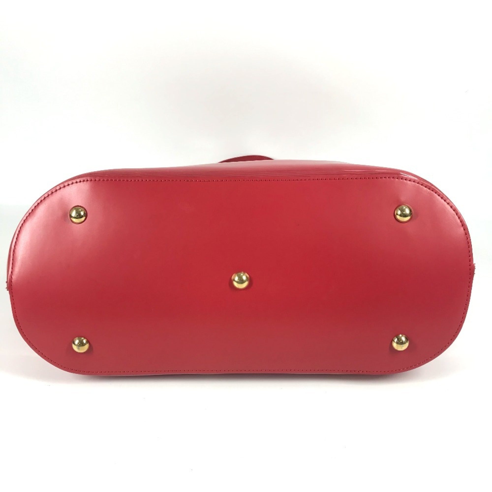 Louis Vuitton Red Color Vinyl Leather Handbag Tote Bag