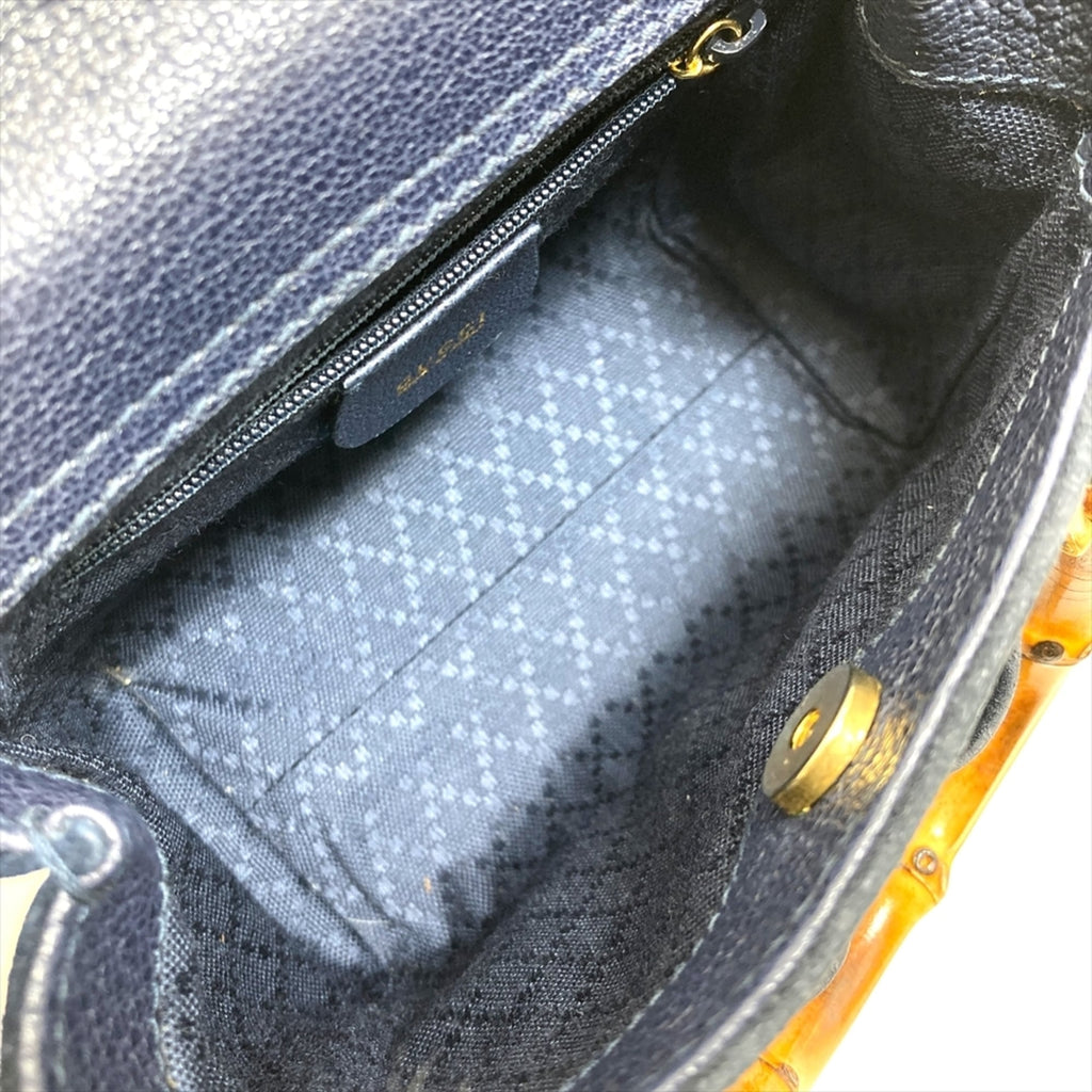 Gucci Navy Suede Leather Shoulder Bag (Pre-Owned)