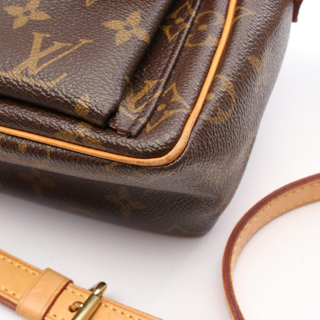 Louis Vuitton Monogram Brown Coated Canvas Leather Shoulder Bag