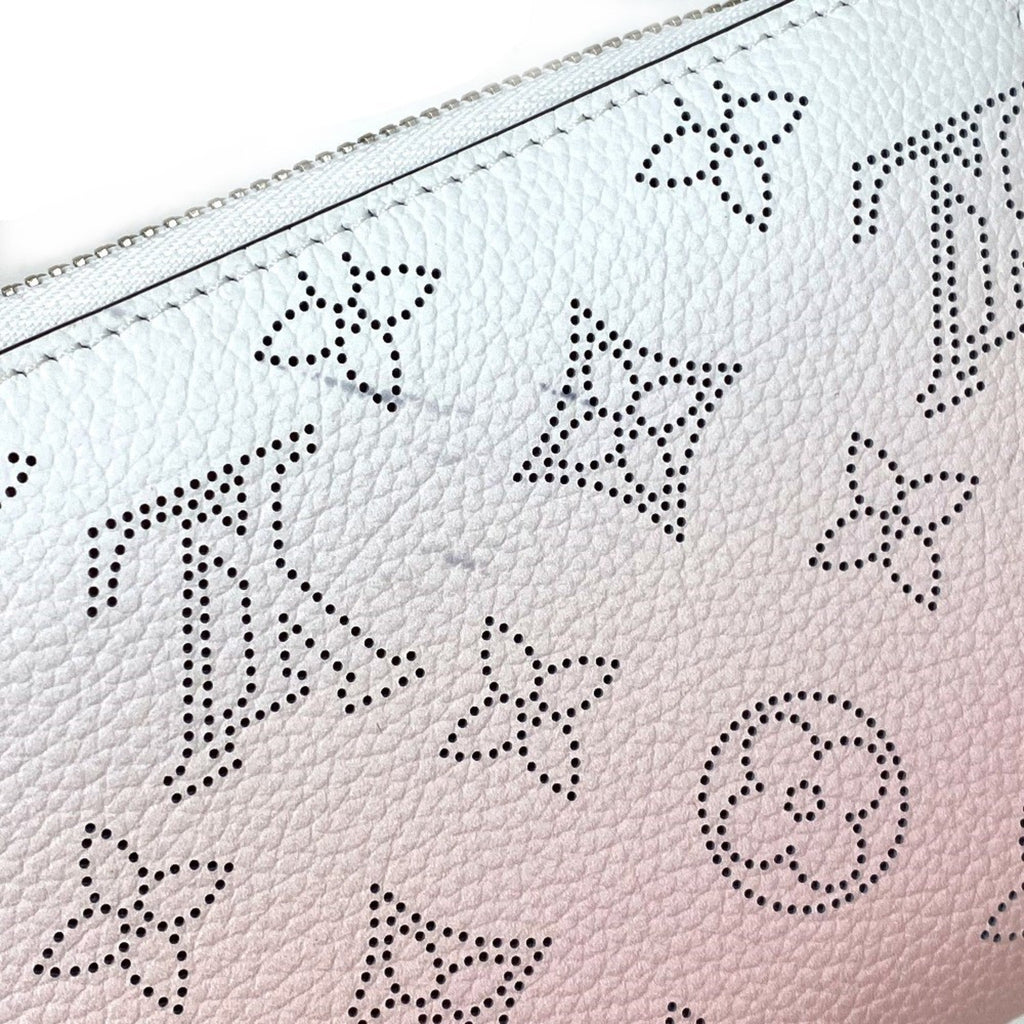 Louis Vuitton Mahina Pink White Mahina Leather Long Wallet