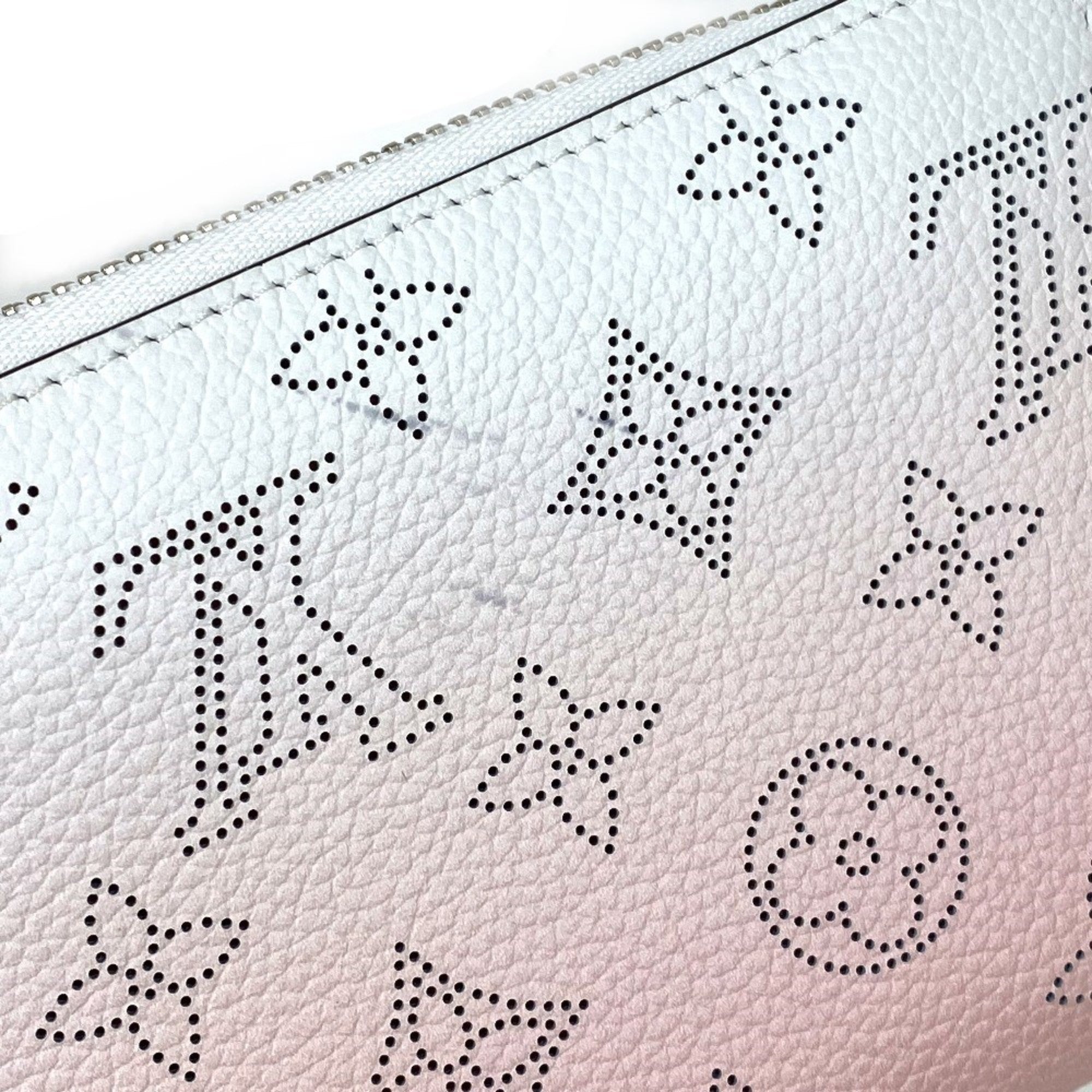Louis Vuitton Mahina Pink White Mahina Leather Long Wallet