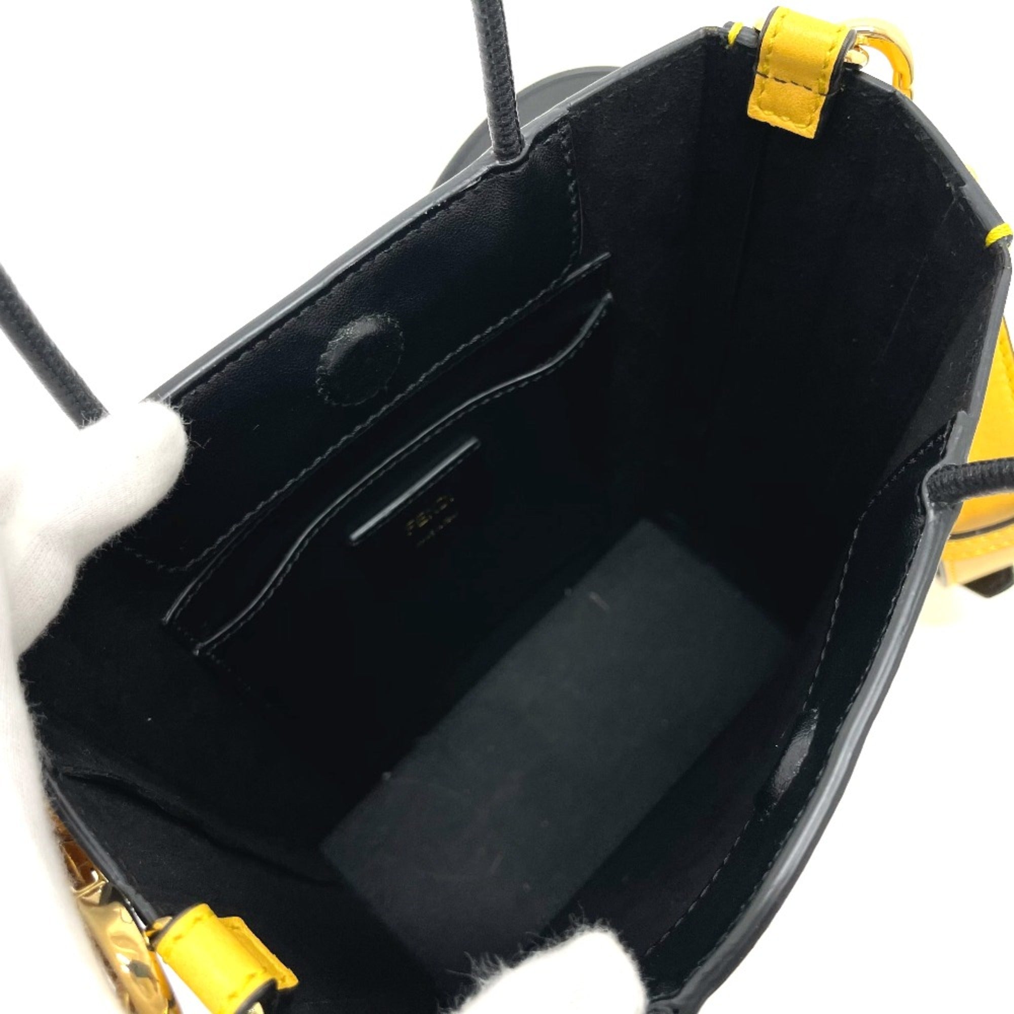 Fendi Yellow Leather Shoulder Bag