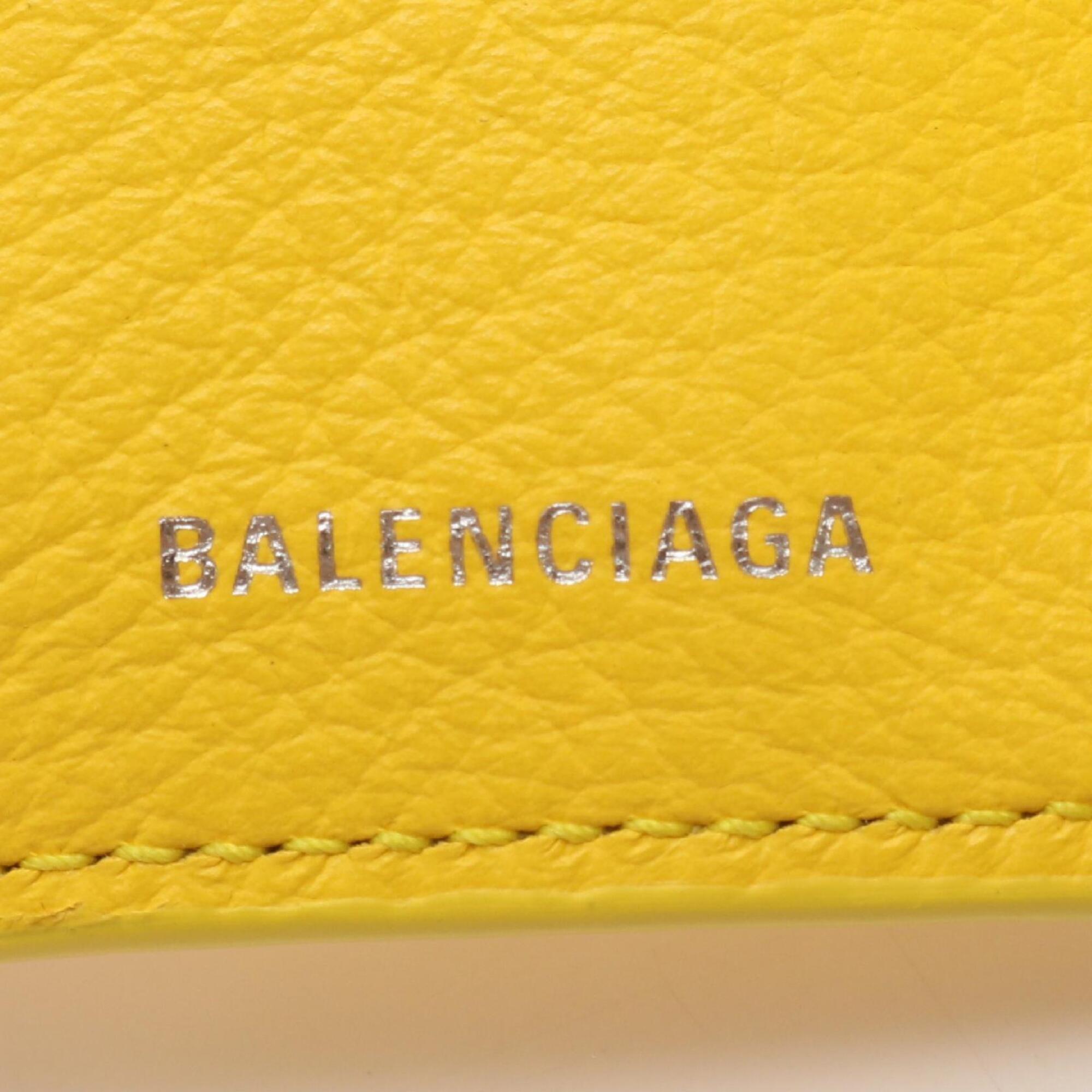Balenciaga Yellow Leather Wallet (Tri-Fold)