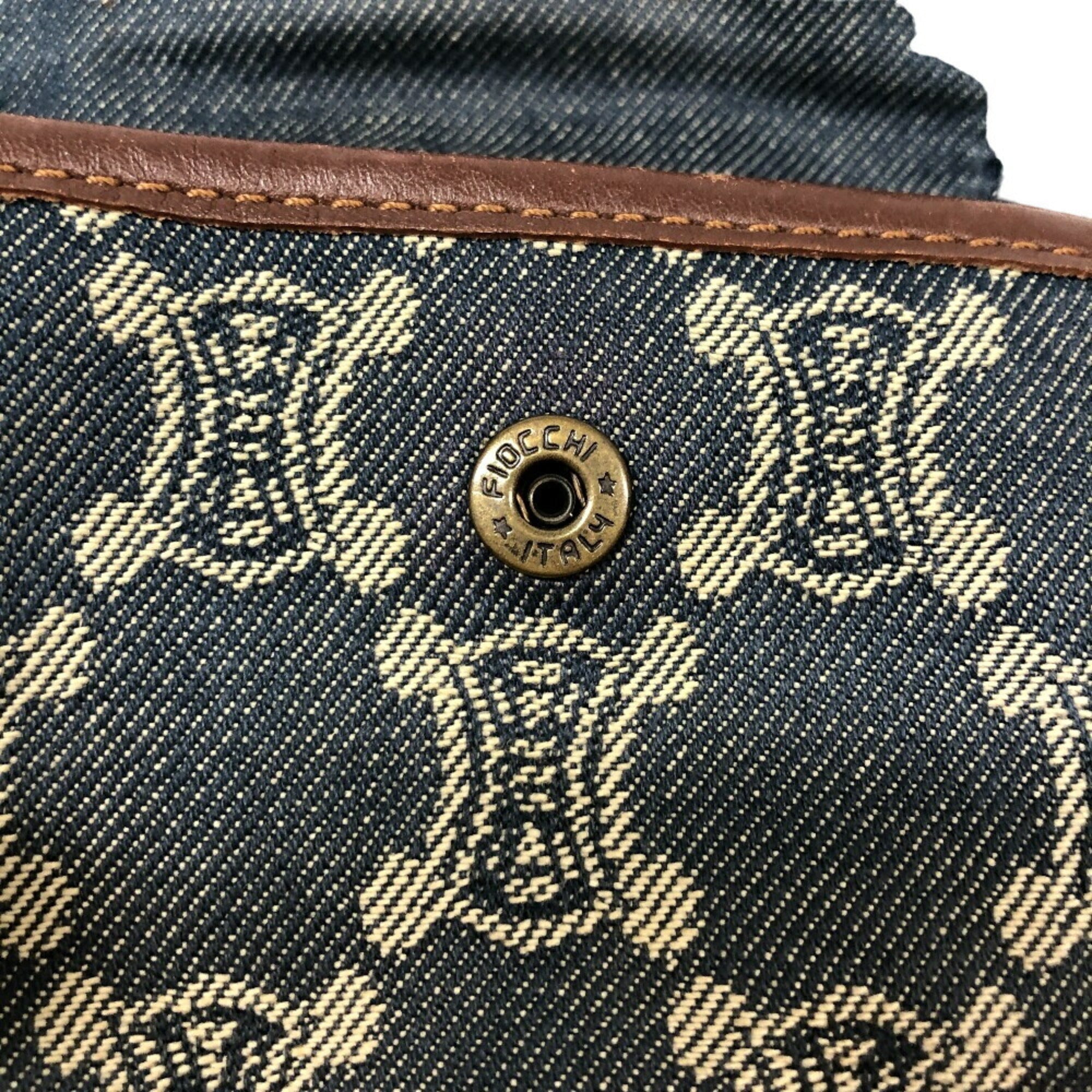 Celine Blue Brown Denim Leather Fanny Pack Sling Bag