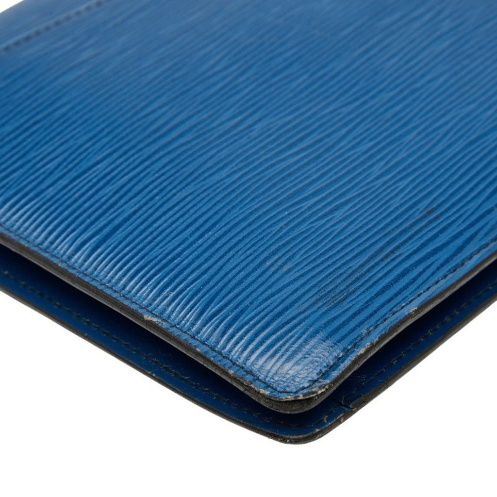 Louis Vuitton Epi Toledo Blue Leather Clutch Bag