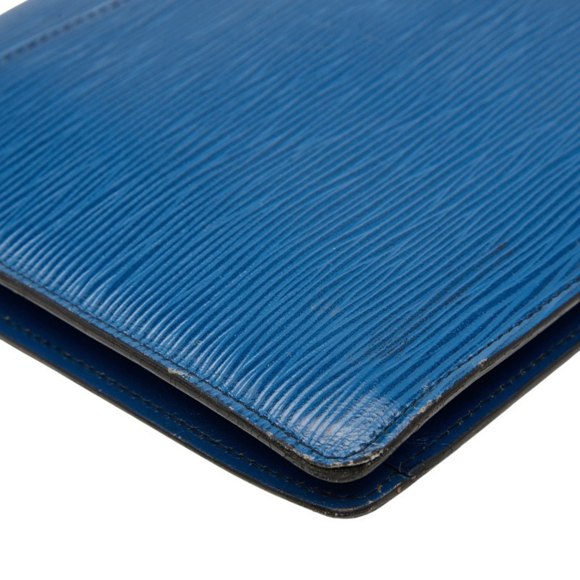 Louis Vuitton Epi Toledo Blue Leather Clutch Bag