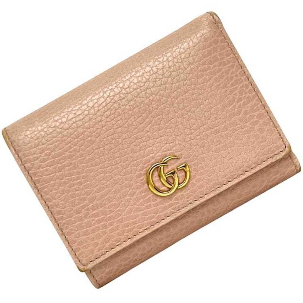 Gucci Pink Beige Leather Wallet (Tri-Fold) (Pre-Owned)