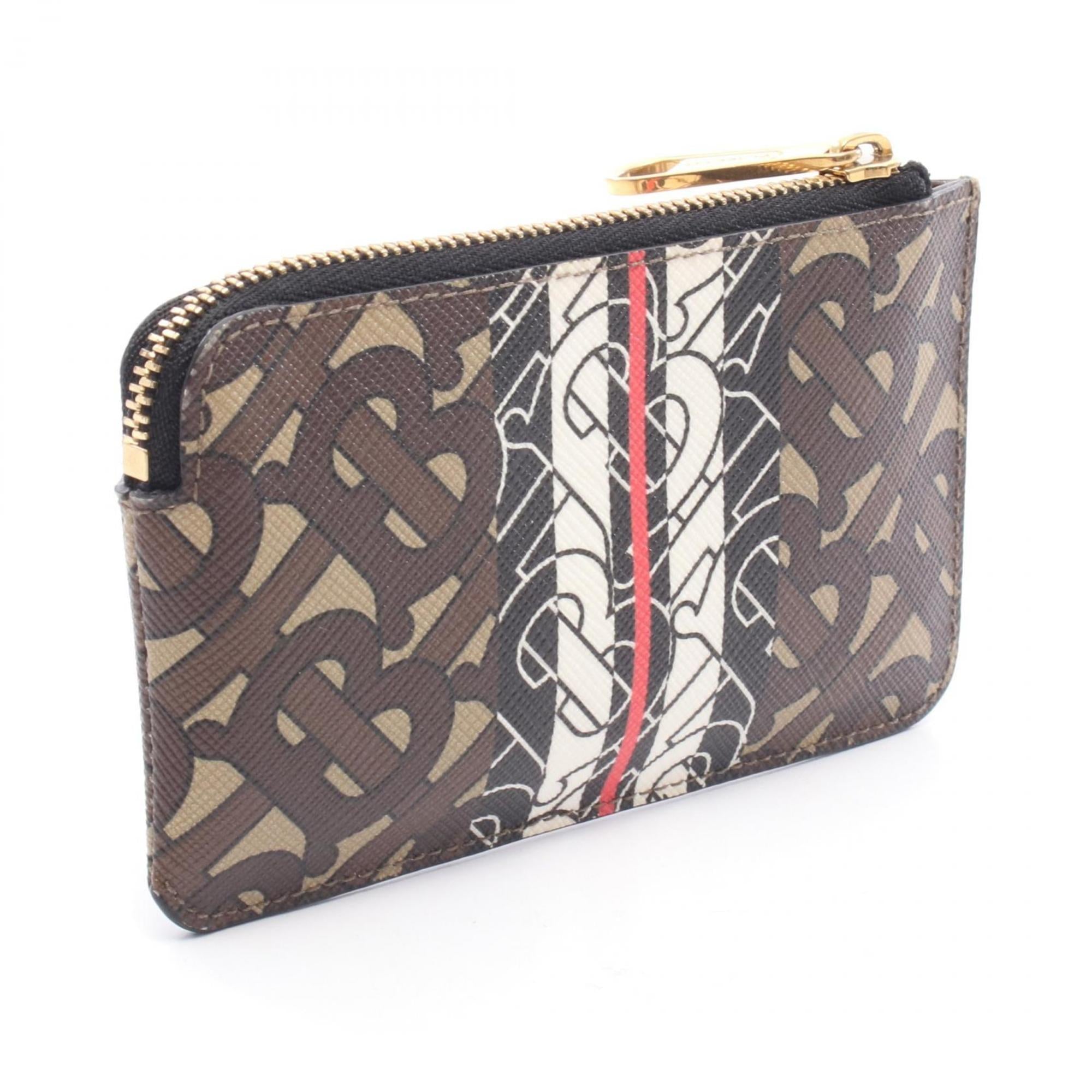 Burberry Brown Multi-Color Coated Canvas Coin Purse/Coin Case