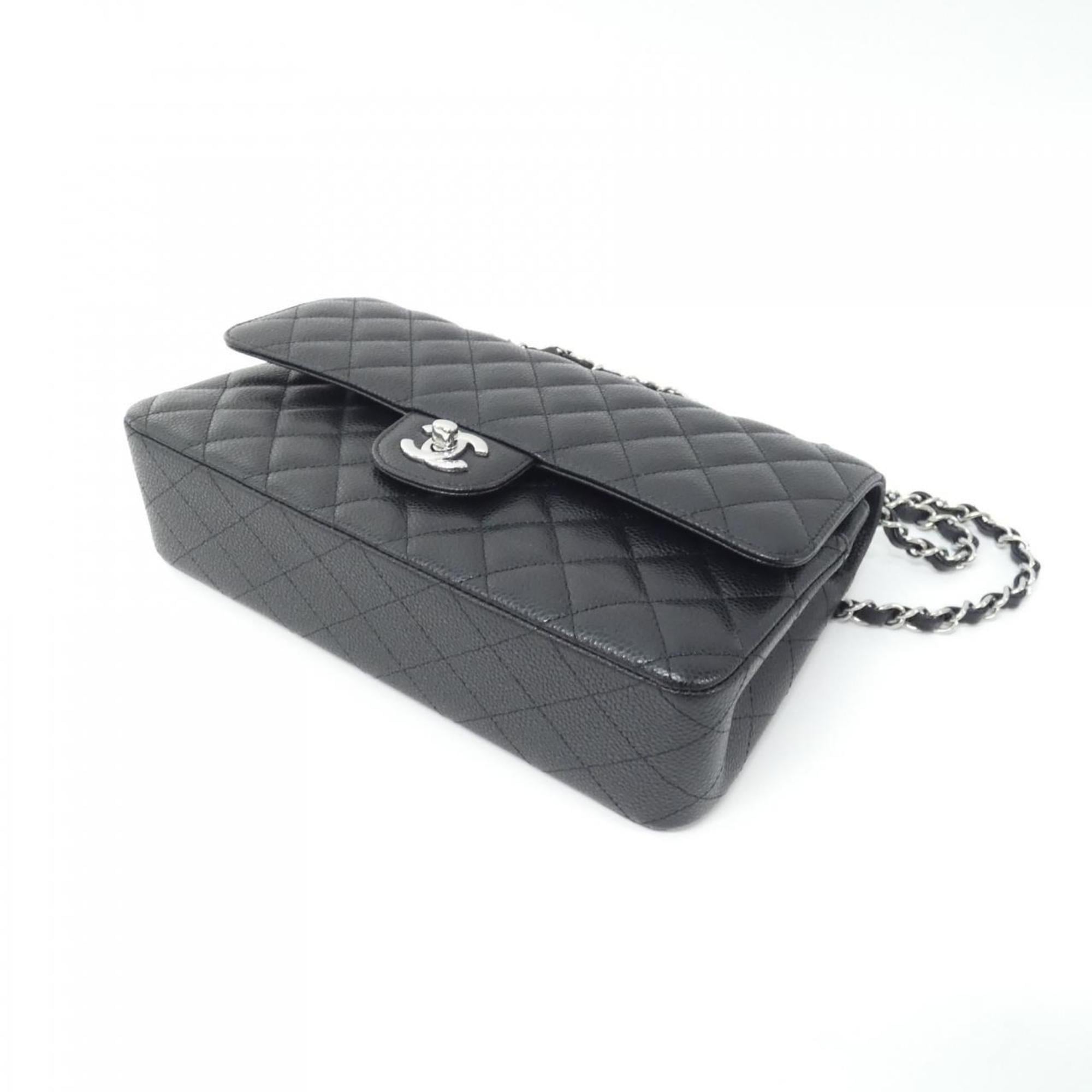 Chanel Black Bordeaux Grained Calfskin Shoulder Bag