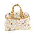 Louis Vuitton Beige White Coated Canvas Handbag