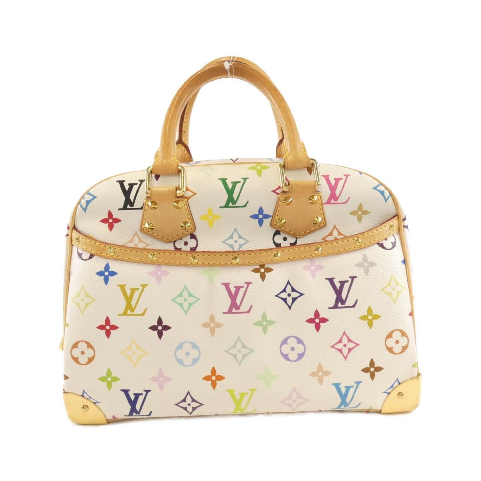 Louis Vuitton Beige White Coated Canvas Handbag