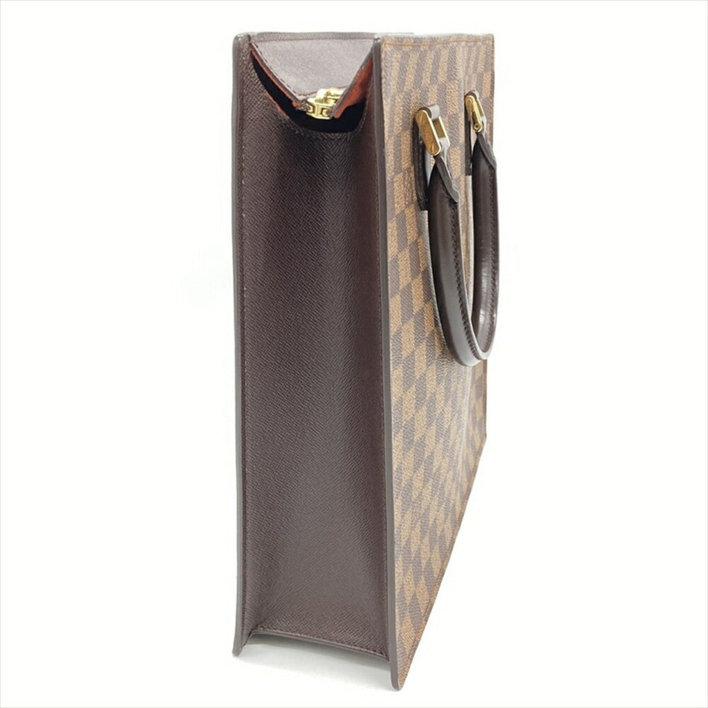 Louis Vuitton Damier Brown Damier Canvas Ebene Leather Handbag