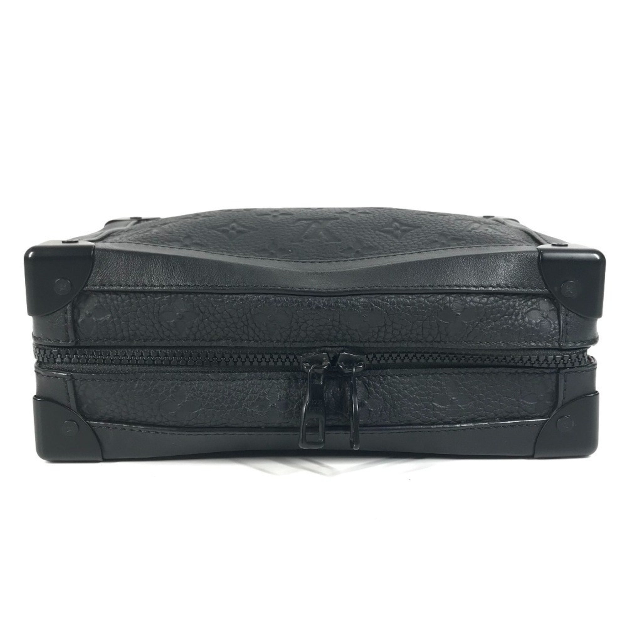 Louis Vuitton Black Noir Leather Clutch Bag Shoulder Bag