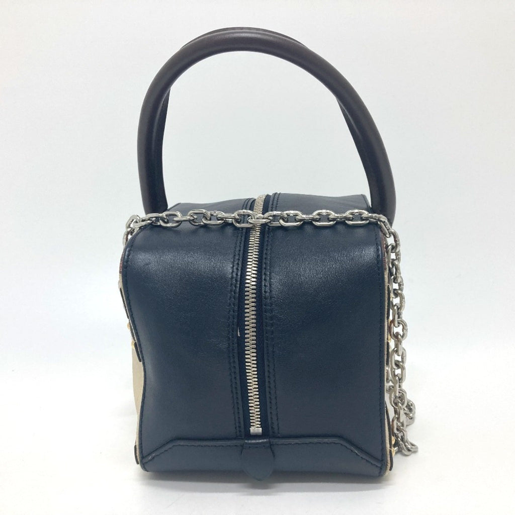 Louis Vuitton Beige Black Leather Handbag