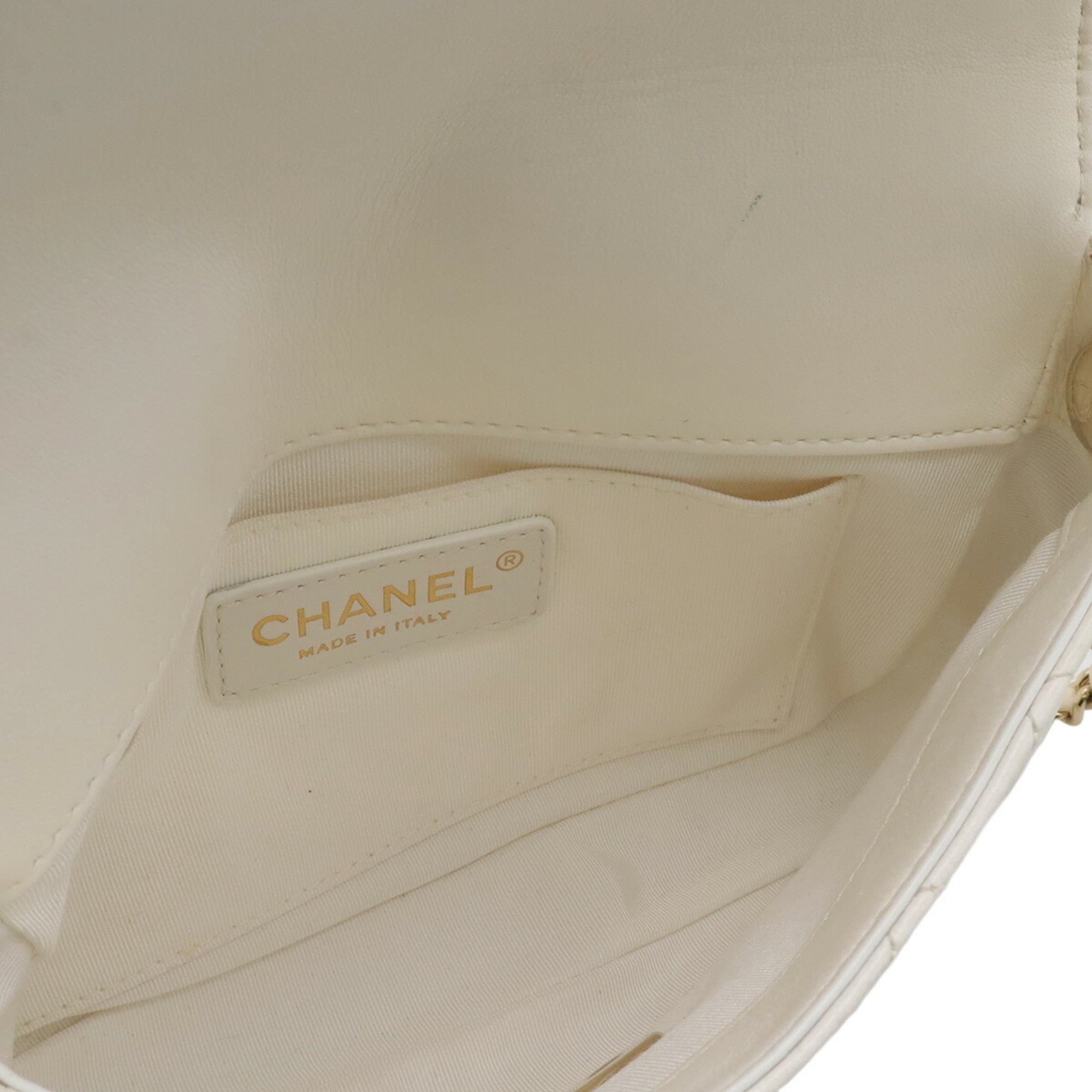 Chanel Matelasse Black Ivory Leather Pochette Shoulder Bag