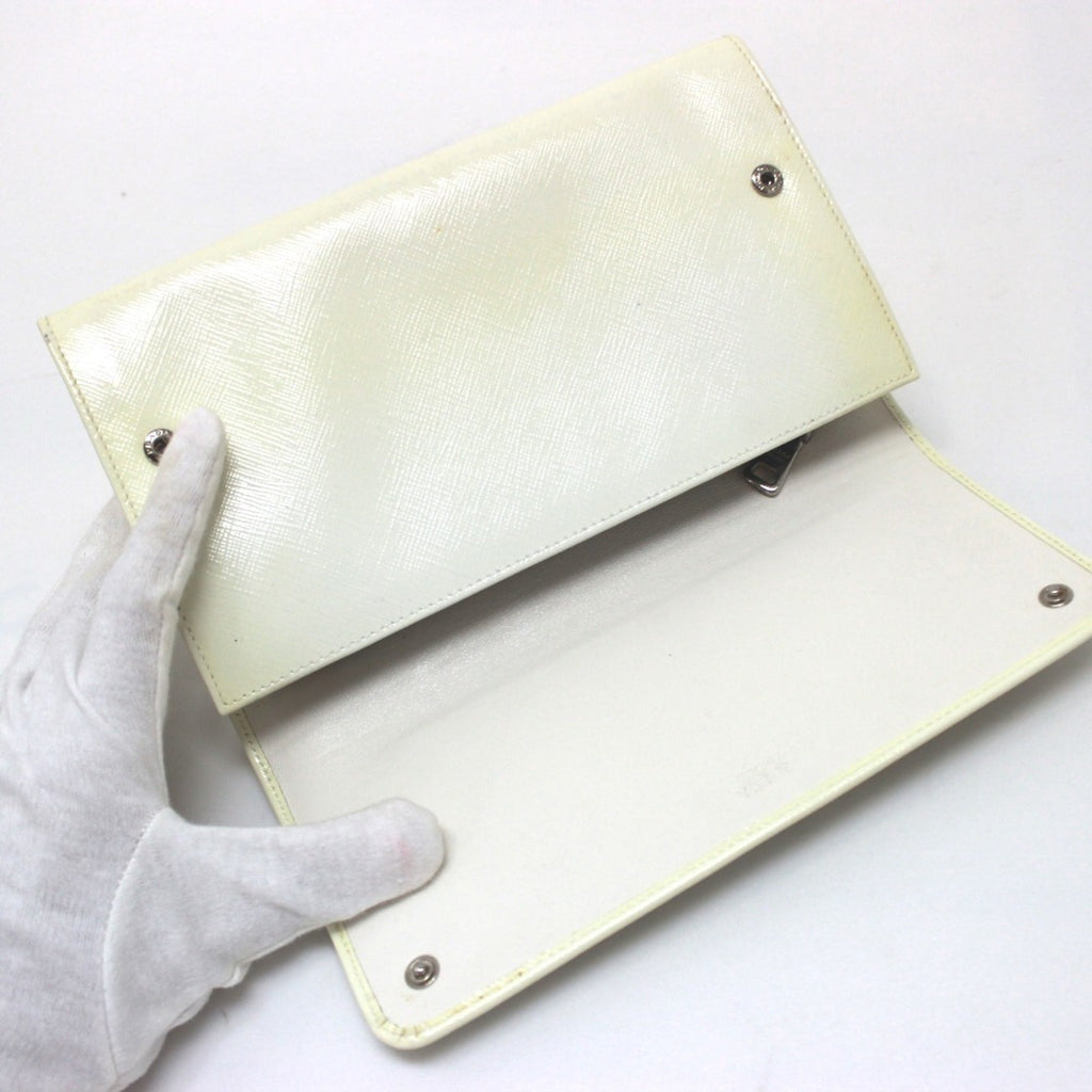 Prada White Leather Long Wallet (Bi-Fold)