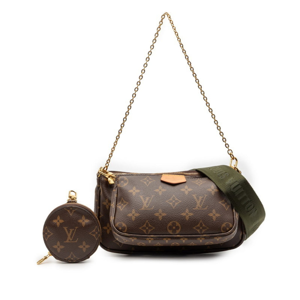Louis Vuitton Brown Pvc Leather Handbag Pochette Shoulder Bag